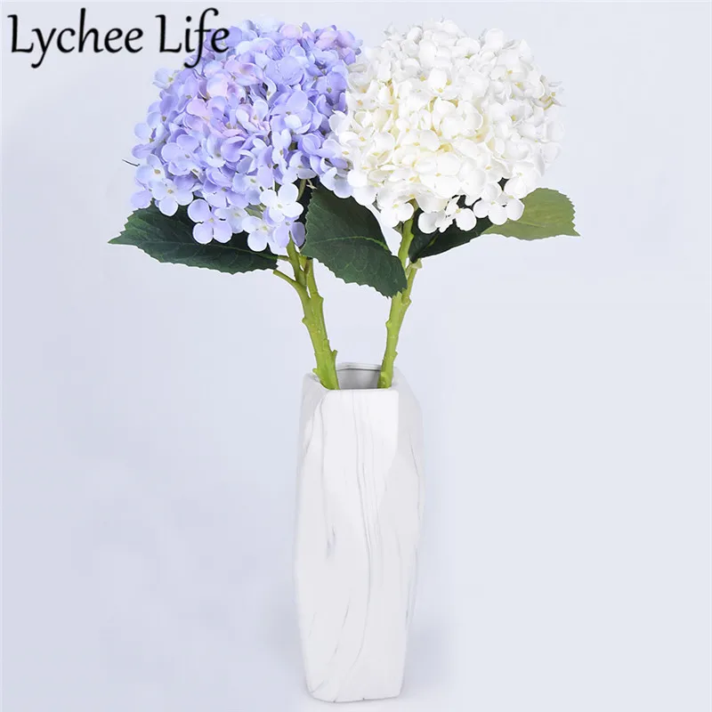 Пластиковые цветы Lychee Hydrangea цветные искусственные ветки современный домашний