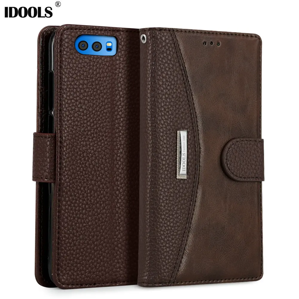 

IDOOLS Original Case for Huawei Honor 9 Honor 10 STF-AL00 PU Leather Covers Wallet Phone Bags Cases for Huawei Honor 10 9 Coque