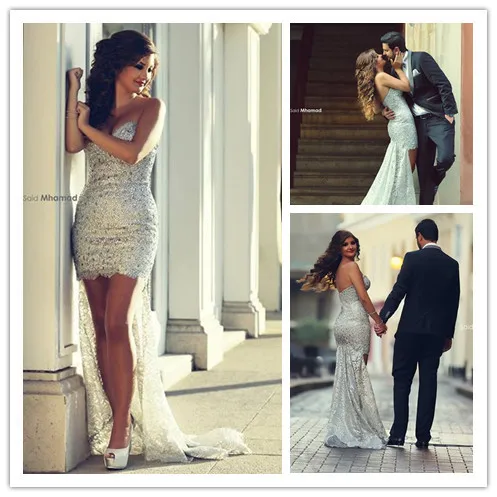 Sexy sliver sweetheart asymmetrical sweep train short sequin font b cocktail b font font b dresses