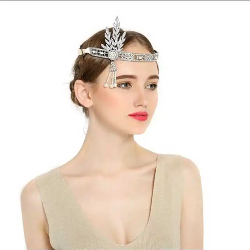 The Great Gatsby Hair Accessories Crystal Pearl Tassels Hairband