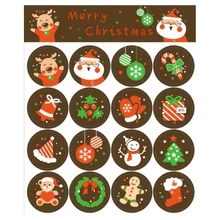 160 шт./лот, Рождественский Санта-Клаус, олень, декоративные круглые самоклеящиеся уплотнительные наклейки, Подарочный стикер для канцелярских товаров