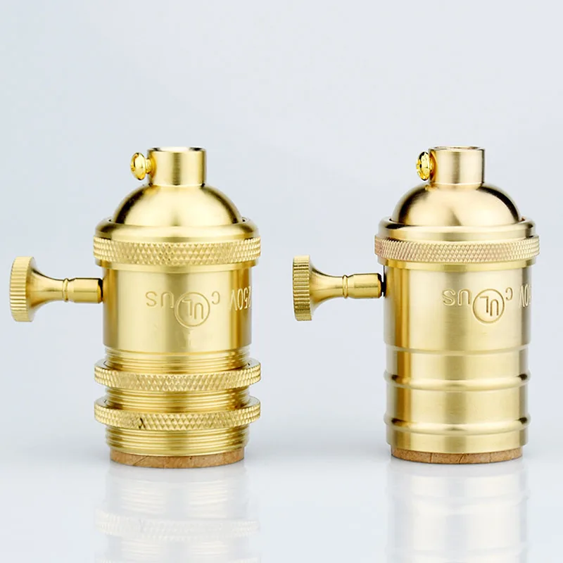 2 шт./лот латунный патрон для лампы Ретро свет база UL E27 электрическая лампочка эдисона база