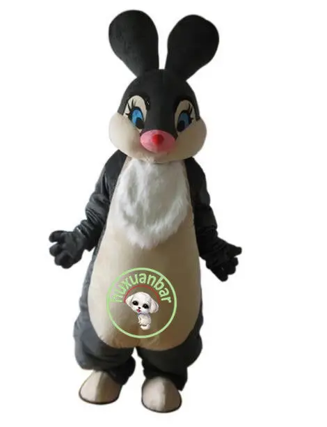 High Quality Black Easter Bunny Mascot Costume Adult Cartoon Character Cute Hare