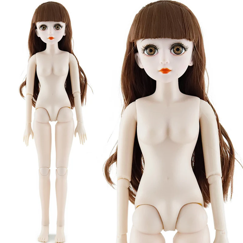 1/3 60 см кукла с голубыми глазами серые волосы обнаженное тело подвижные суставы 3D настоящие глаза женская фигура тело принцесса кукла для девочек