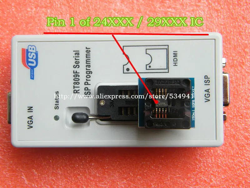 RT809F программатор+ 12 адаптеров+ sop8 IC клип+ CD+ 1,8 в/SOP8 адаптер VGA LCD ISP программатор адаптер универсальный программатор