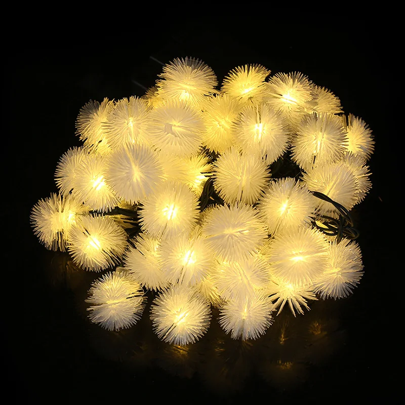 

Holiday Hairball Snowball LED String Lights Solar Powered 6m 30 LEDs Fairy String Lights For Garden Outdoor Lighting Home Decor