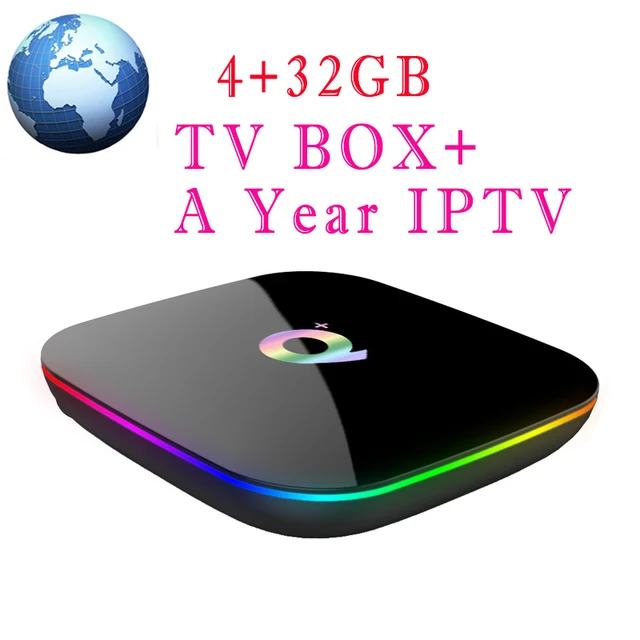 IPTV Q Plus Smart TV Box Android 9.0 TV Box 4GB Ram 64GB 32GB Rom 6K H