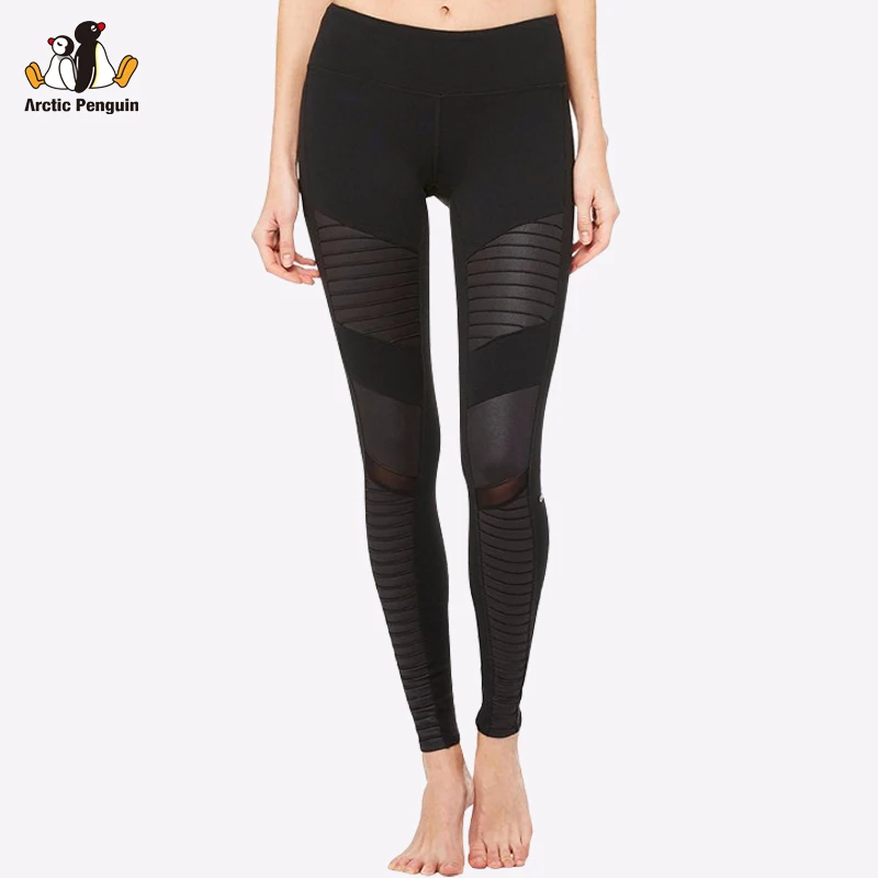 [AP] Women Yoga Pants Compression Sporting Leggings Running Tights Super Stretch Moto Mesh Legging Gym Clothes Workout Trousers