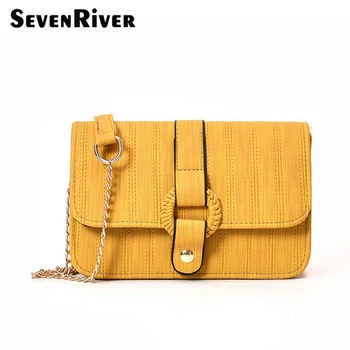 

Yellow Women Messenger Bags Flap Bag For Ladies PU Leather Crossbody Shoulder Bags Small Female All-match Handbags