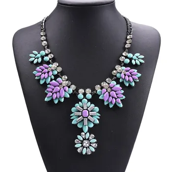 

Colorful Sunflower Maxi Chokers Necklaces Pendants Women Boho Ethnic Big bib Necklace Female Layered Resin Statement Necklace