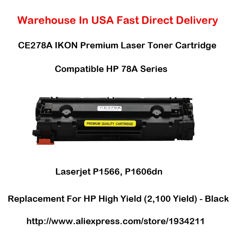 Картридж с тонером серии CE278A 78A совместимый HP LaserJet P1566 P1606dn черный высокая