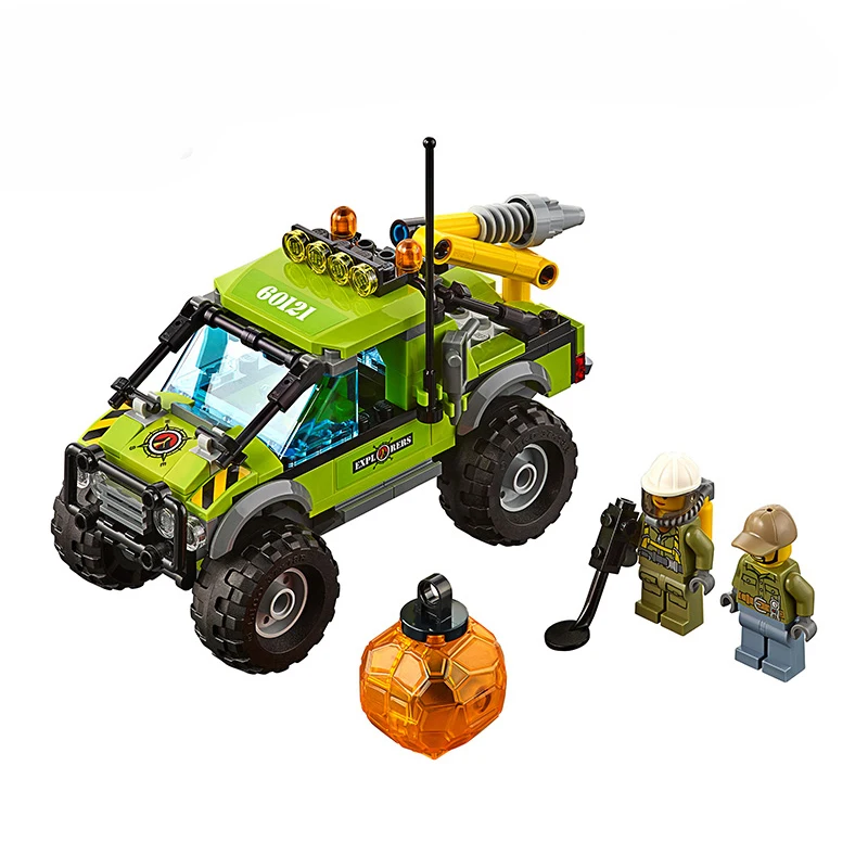 

Model Building Blocks toys 02002 175pcs Volcano Exploration Truck Compatible with lego City 60121 toys & hobbies