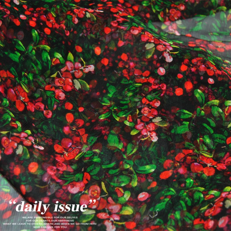 Ye Hong маленький цветочный шелк жоржет ткани Shun Yu платье рубашка ткань теплая