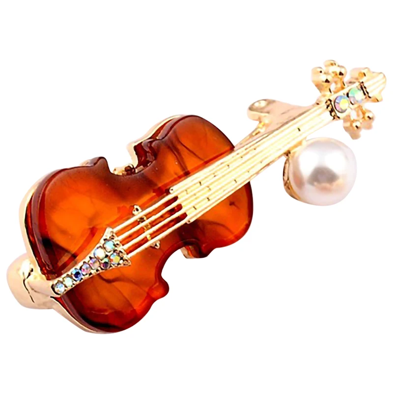 

Violin Brooch Men'S Suit Badge British Wind Pin Brooch Trend Clothing Accessories With Accessories Coffee