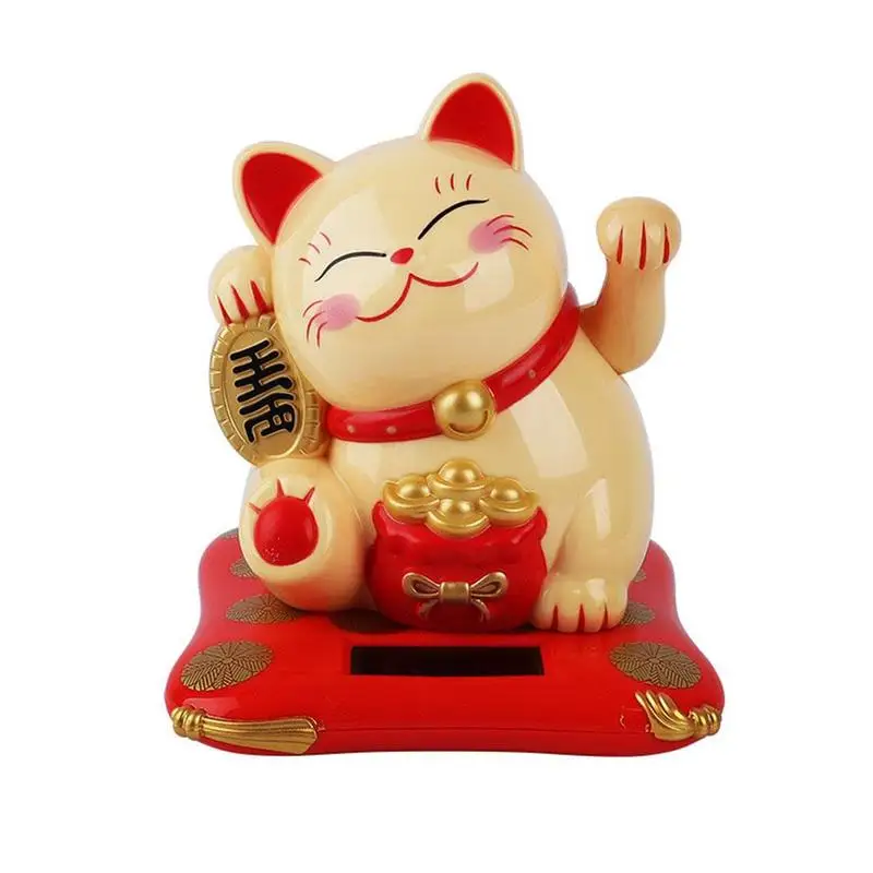 Мода на солнечных батареях Maneki Neko приветствие удача Кот счастливчик для автомобиля Отель Ресторан Декор Ремесло