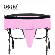 IEFiEL, сексуальное мужское нижнее белье, бикини, открытая ягодица, нижнее белье, трусы с выпуклой сумкой, регулируемые подвязки, сексуальные трусики, мужское нижнее белье