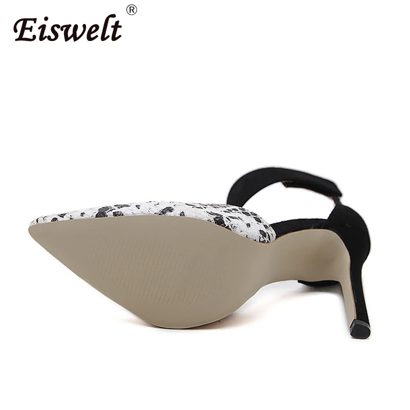 EISWELT/летние женские туфли лодочки на высоком каблуке с острым носком