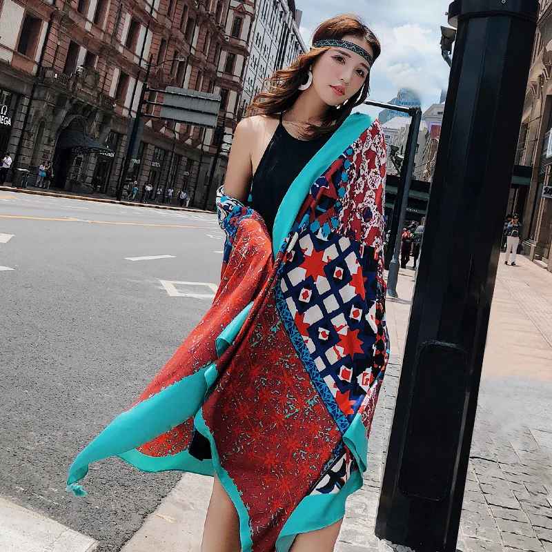 

swimsuit cover up swimwear women beachwear 2019 long shawl summer beach dress travel pareo outdoor beach cover up woman bikini