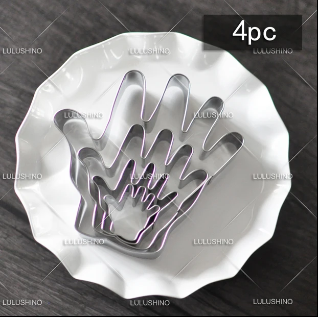 

2016 New!Hand finger Stainless steel sugar cake cutter cookie cutter 4 piece/set