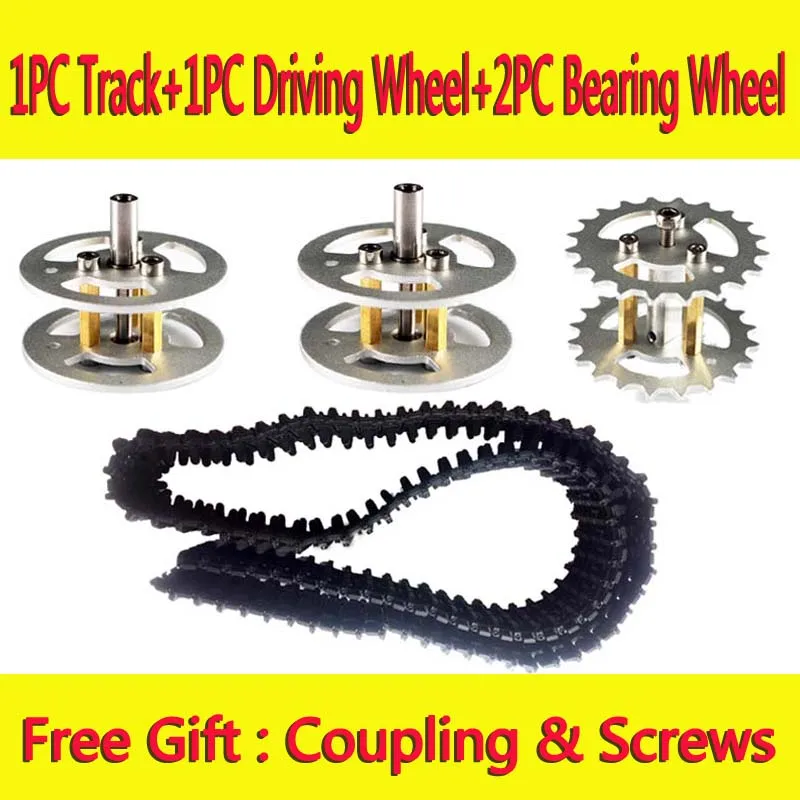 

DOIT Tank Tracks Caterpillar Crawler for Robot with Aluminum Alloy Bearing Wheel+Driving Wheel Robot Tank Chassis Accessory RC