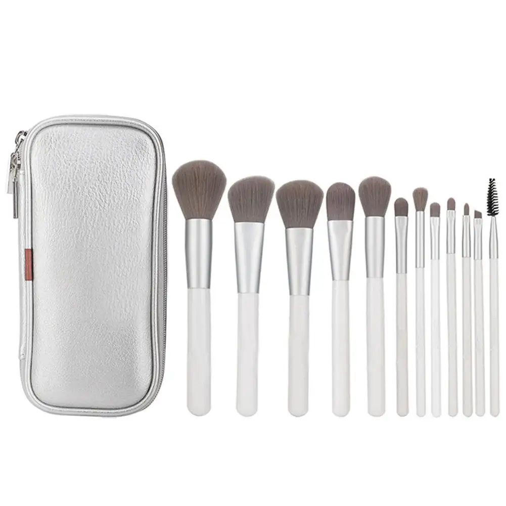

12PCS Professional Makeup Brushes Set Wooden Handle Soft Synthetic Hair Cosmetics Brush Kit with Bag