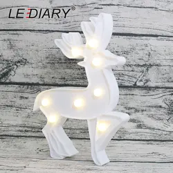 Светодиодный IARY светодиодный 3d-ночник белый в форме оленя для рождественской вечеринки украшения лампа прикроватная для детей знаковое