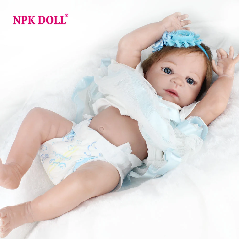 NPKDOLL 55 см куклы Reborn Младенцы полный винил как настоящая Boneca детские игрушки для девочек кукла живой ребенок для Playmate подарок 22 дюймов