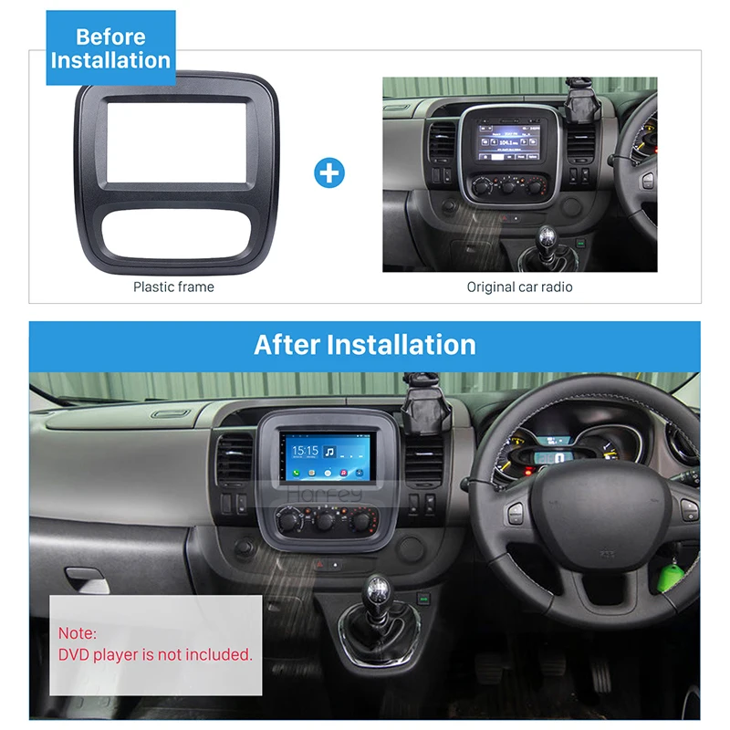 Harfey 2 Din автомобильный радиоприемник для до Renault Trafic Opel Vivaro панель DVD Dash Kit Авто стереоустановка приборной панели