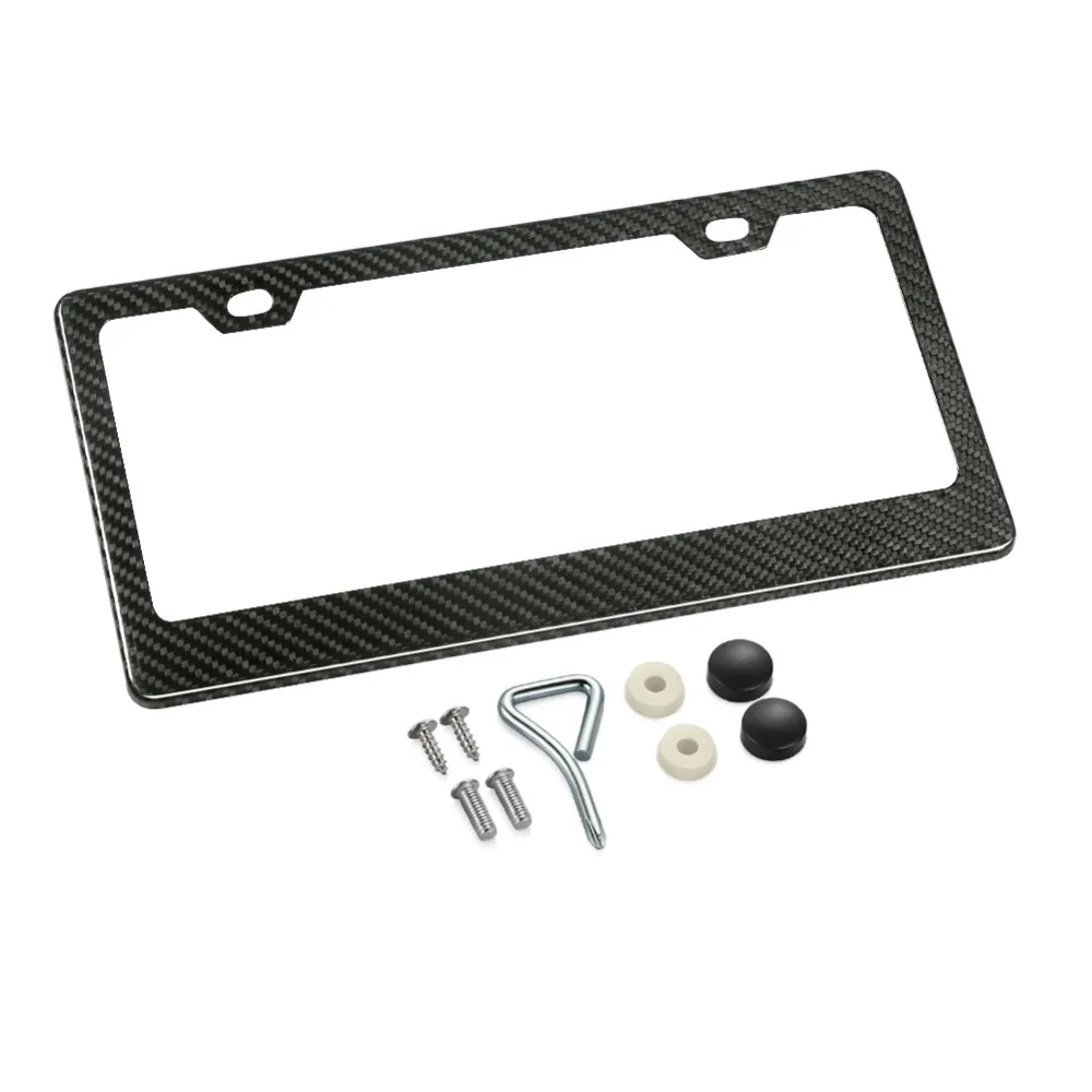 

USA Canada Real Carbon fiber License Plate Frame Tag Cover Holder for Auto Car Truck Vehicle Automobiles Car styling Accessories