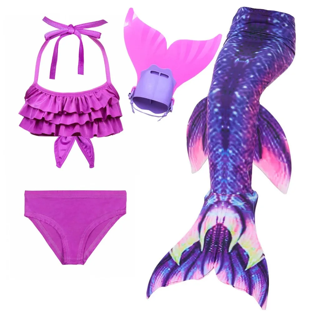 

The Little Children Mermaid Tail with Monofin Kids Girls Costumes Swimming Mermaid Tail Mermaid Swimsuit Flipper for girls