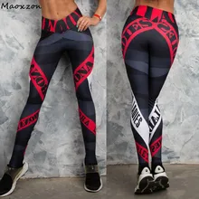 Maoxzon font b Womens b font Letter Print Sexy Slim Fitness Workout Bodycon Pants Fashion Active