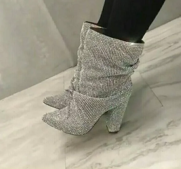 boots with embellished heels