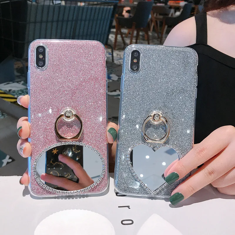

Bling Ring Cases For Samsung Galaxy A80 A90 A20E A10 A30 A40S A40 A50 A60 A70 A8SA9s A6S A2 Core Bling Mirror Covers Bumper