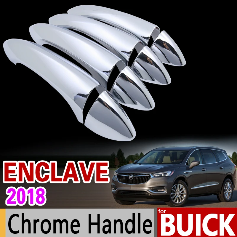for Buick Enclave 2018 Luxurious Chrome Door Handle Cover Trim Set of
