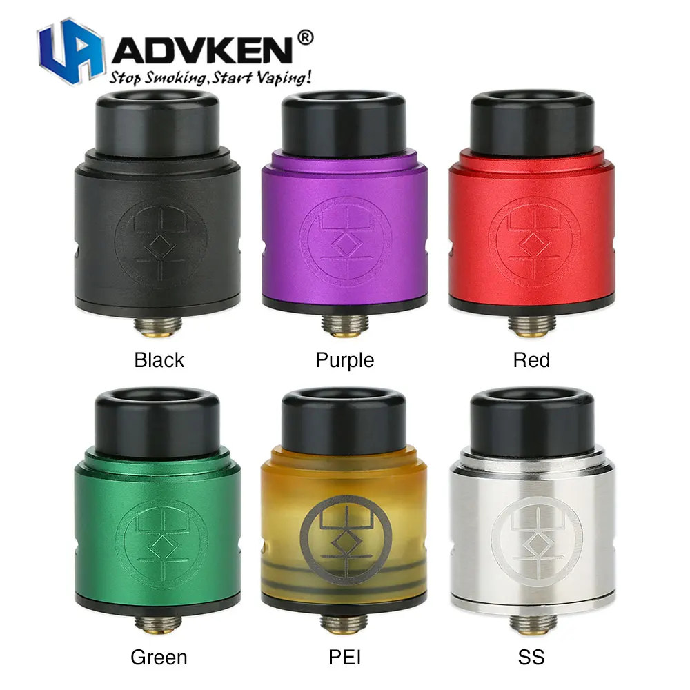 

Original Advken Breath RDA Tank 24mm Diameter 5mm deepth dual posts adjustable bottom airflow ecig vape tank atomizer VS Ammit