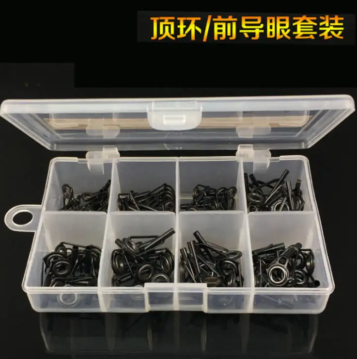 

80pcs/box Fishing Rod Guide Ring Tip Top Fish Pole Repair Eye Ceramic Rings 1.8/2.0/2.2/2.4/2.6mm Top Dia. Freshwater Saltwater