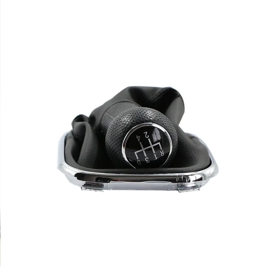 1 Piece 5 Speed Pu Leather Gear Head Shift Knob with Dust Cover for Vw