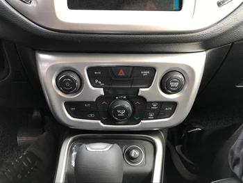 

For Jeep Compass 2017 2018 ABS Matte Center Console Control AC Switch Button Cover Bezel Trim Knob Dashboard Frame Garnish 1pcs