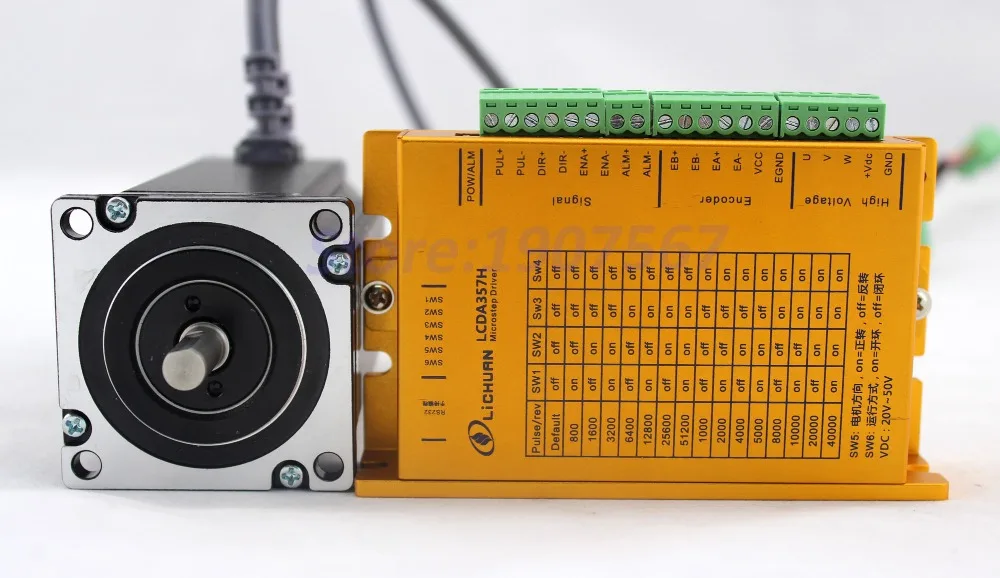 Skup Gorący bubel Lichuan 3 fazy 3NM NEMA23 cnc pętla zamknięta serwo silnik krokowy zestaw sterowników z enkoderem LCDA357H + LC57H3100