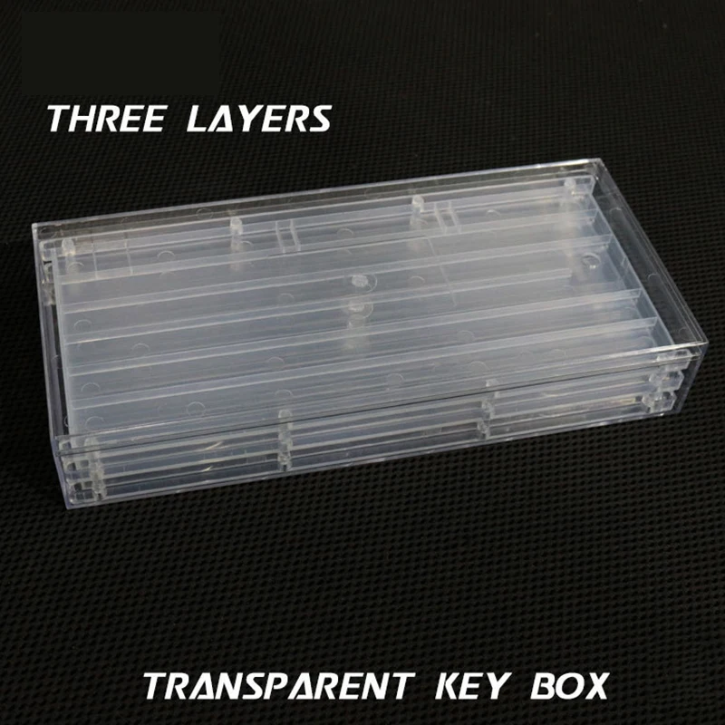 

For Original DSA SA Keycaps Three Layers Transparent Plastic Key Box For Mechanical Keyboard Keycaps Waterproof Storage Case