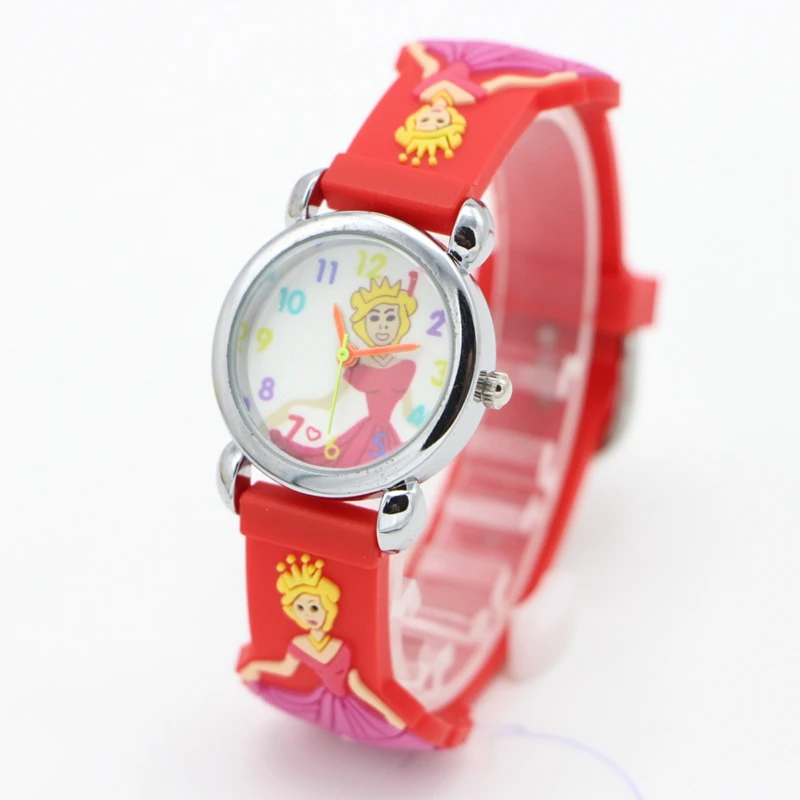 3D Cartoon princess design Children Watches Fashion sport Boys Rubber Silicon Casual Kids Clock High Quatily watch Relojes Relog