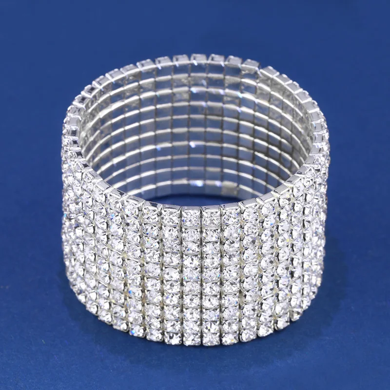 

1 PCS Geometric Crystal Hologram Bracelets Gold Silver Rhinestone Crystal Bracelet Jewelry For Women Girl Gift