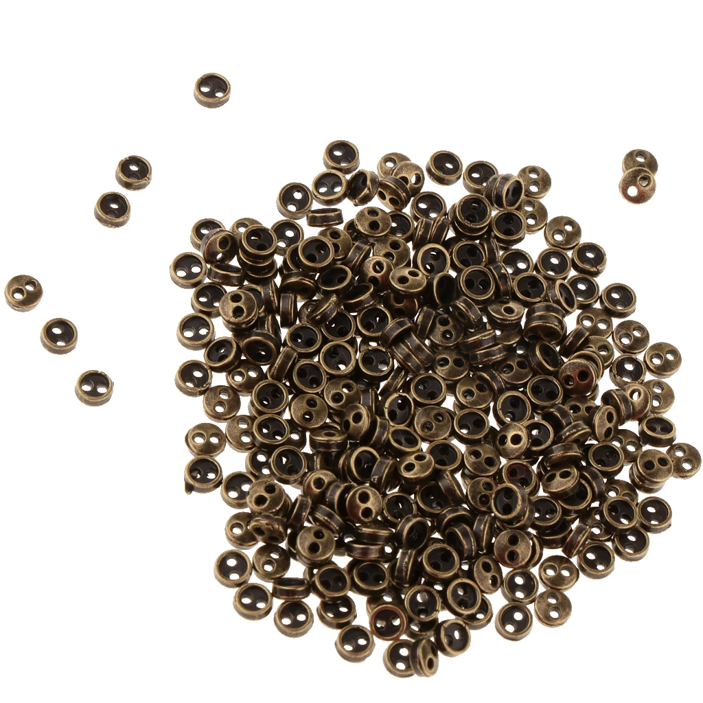 300pcs/set Mini Metal Tiny Buttons for Doll Clothes DIY Making Accessories Light Bronze