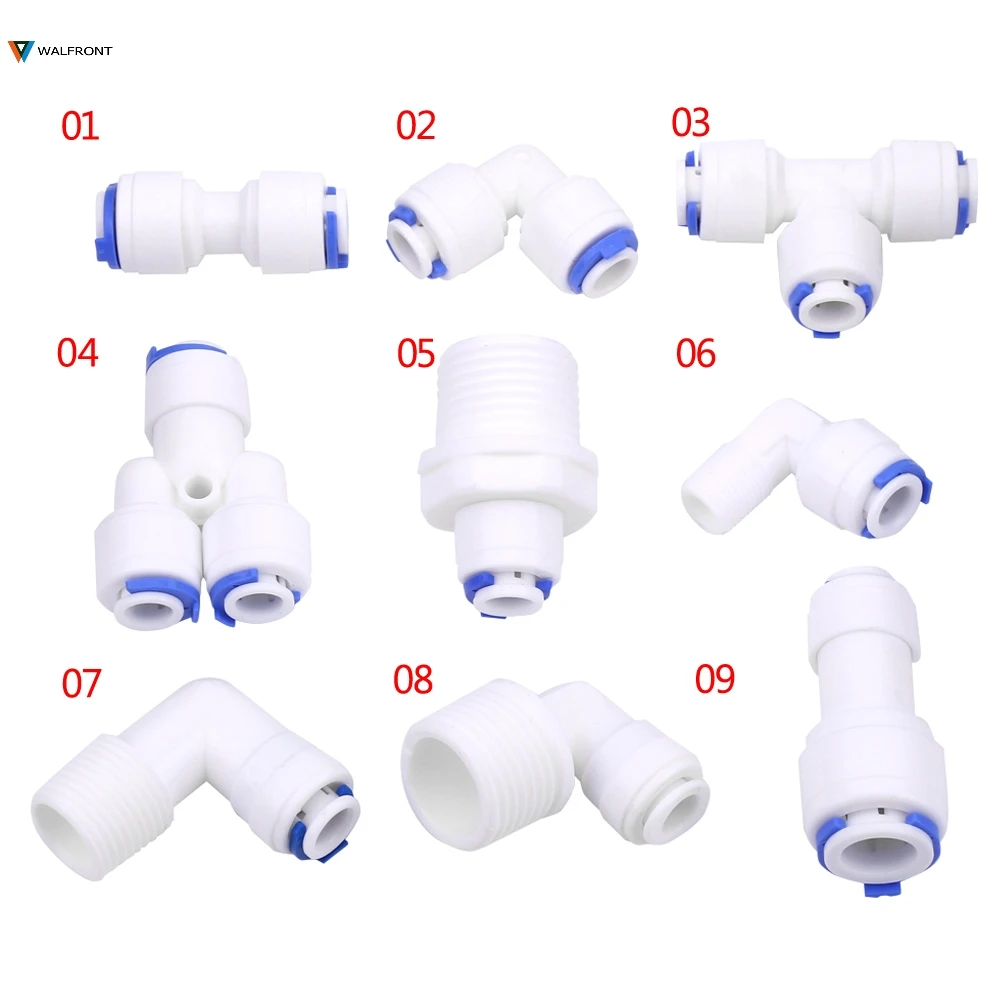 OD шланг трубы быстрого соединения типа T RO Разъем для воды аквариум обратного осмоса система пластиковая подставка Wye Y-профильная труба фитинги