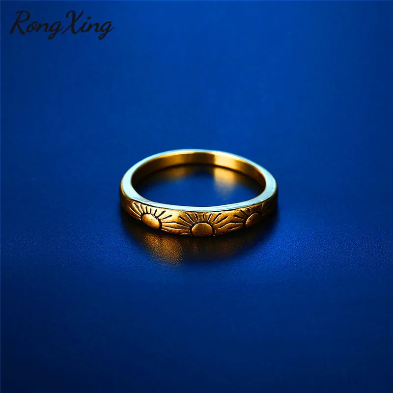 Кольца для мужчин и женщин RongXing модное простое тонкое кольцо в западном стиле с
