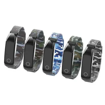 

Smart Watch Band Wrist Band Camouflage Fashion Milanese Stainless Steel Replacement Magnetic Strap for Huawei Honor Band 4 Stand