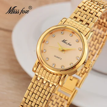 

Miss Fox Women Dress Watch Diamond Timepiece Gold Watch Japan Quartz Movement Relog Water Resistant Montre Homme Marque De Luxe