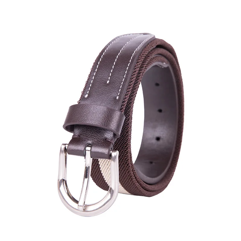  Elastic Braided Patchwork Waist Tactica Unisex Belt For Men's Woven Braided Stretch Webbed PU Leather Buckle cinturon mujer (8)