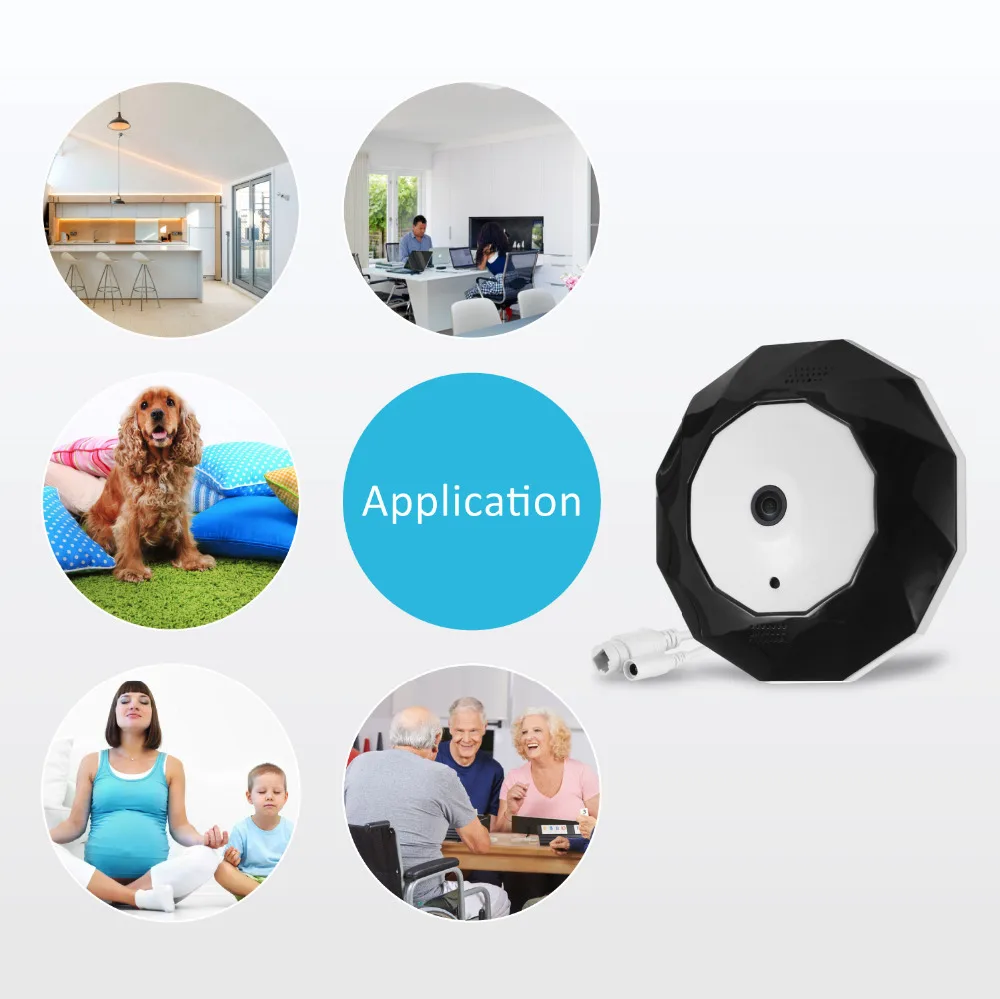 SANNCE 360 градусов Беспроводная панорамная камера 1 3/3.0MP сеть Wi Fi рыбий глаз ip