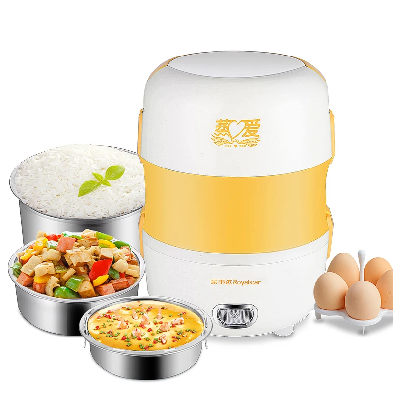 

Electric Lunchbox Multi-layer Plug In Heating Lunch Box Portable Hot Rice Cooker Steamed Lunch Box Insulation Sealed Fresh 2L